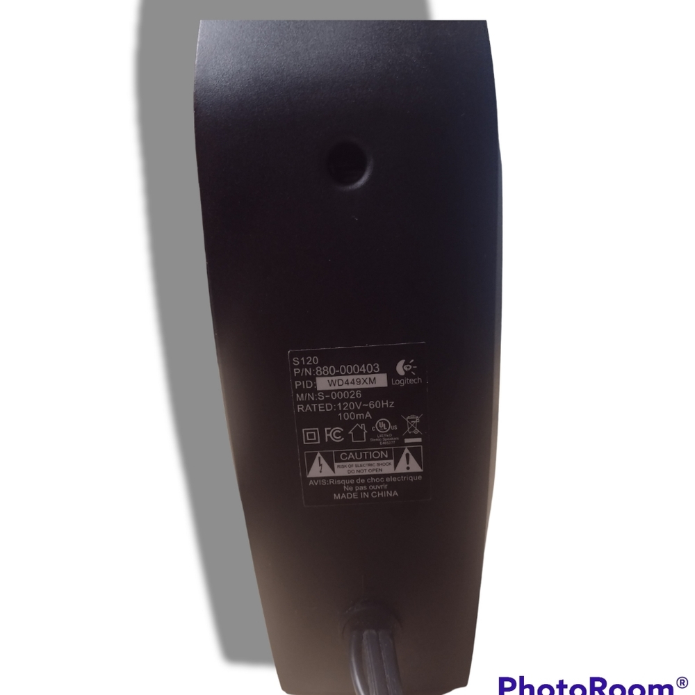 EUC Set of Logitech S-120 Black Wired Computer Speakers - Picture 4 of 7